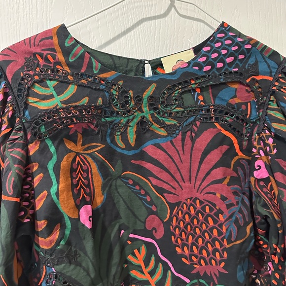 Farm Rio Floral Tropical Print Long Sleeve Blouse - Picture 3 of 12